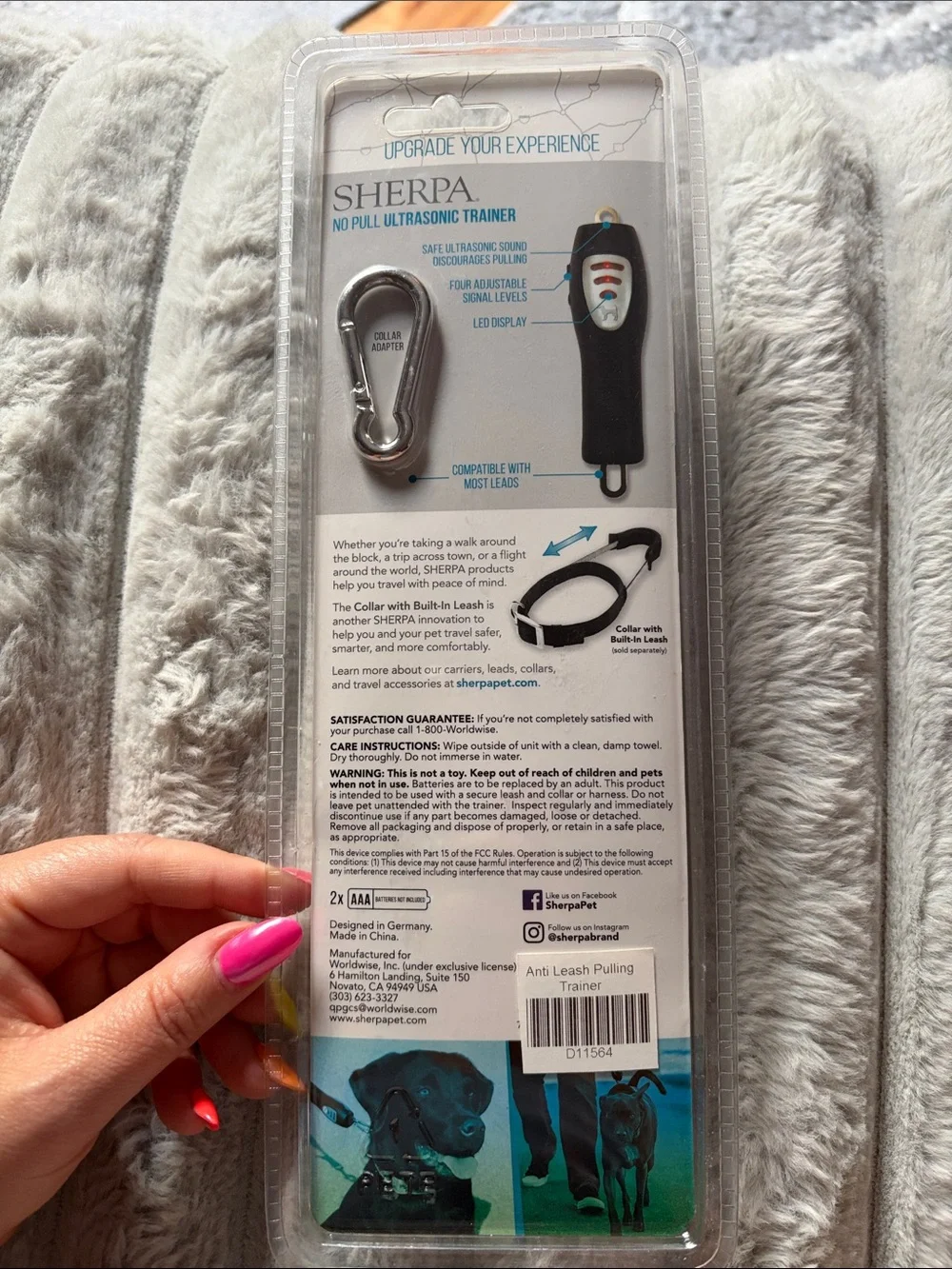 Sherpa No Pull Ultrasonic Pet Trainer - Black and Silver